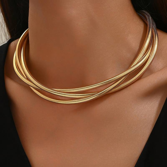 Collier vintage en or à plusieurs rangs