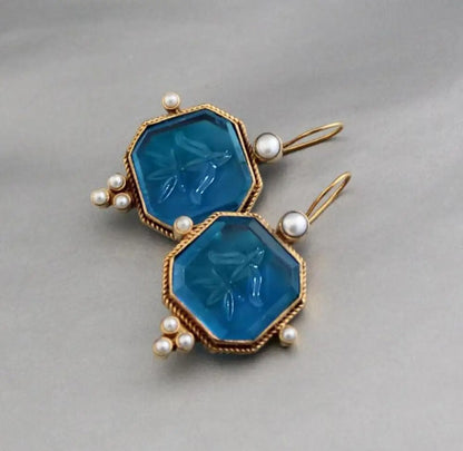 Naéla™ | Boucles d’oreilles pierre verte et perle