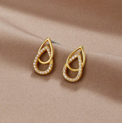 Boucles d'oreilles en goutte à maillons Lin