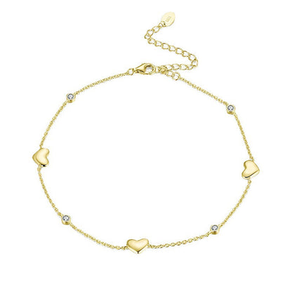 Chloé™ | Bracelet de Cheville Cœurs & Zircon