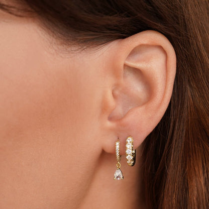 Boucles d'oreilles en cristal doré haut de gamme