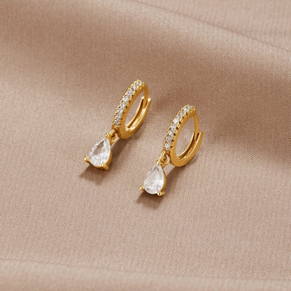 Boucles d'oreilles en cristal doré haut de gamme